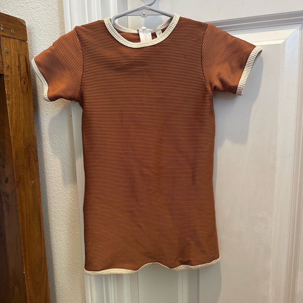 Rylee + Cru Kids Brown Ribbed Swimsuit